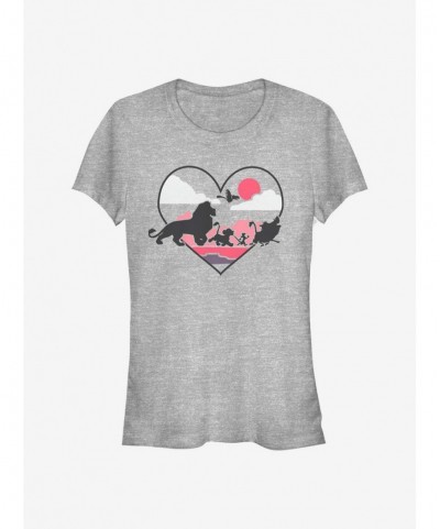 Limited-time Offer Disney The Lion King Heart Sunset Girls T-Shirt $6.77 T-Shirts