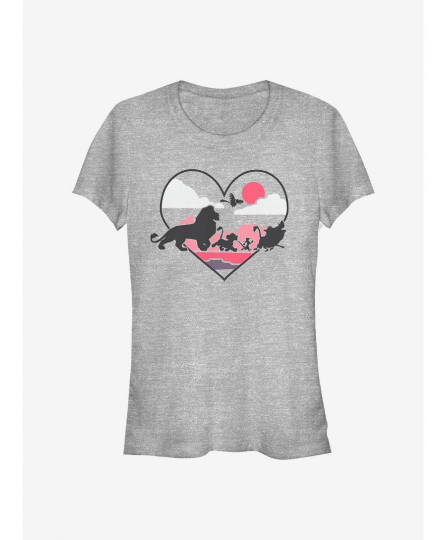 Limited-time Offer Disney The Lion King Heart Sunset Girls T-Shirt $6.77 T-Shirts