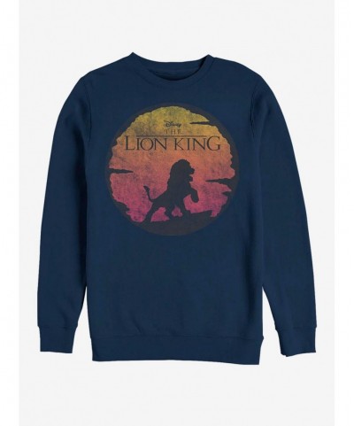 Cheap Sale Disney The Lion King Sunset Crew Sweatshirt $14.46 Sweatshirts