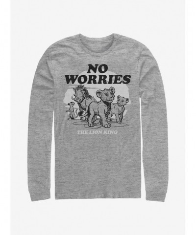 Flash Sale Disney The Lion King 2019 No Worries Back Long-Sleeve T-Shirt $10.26 T-Shirts