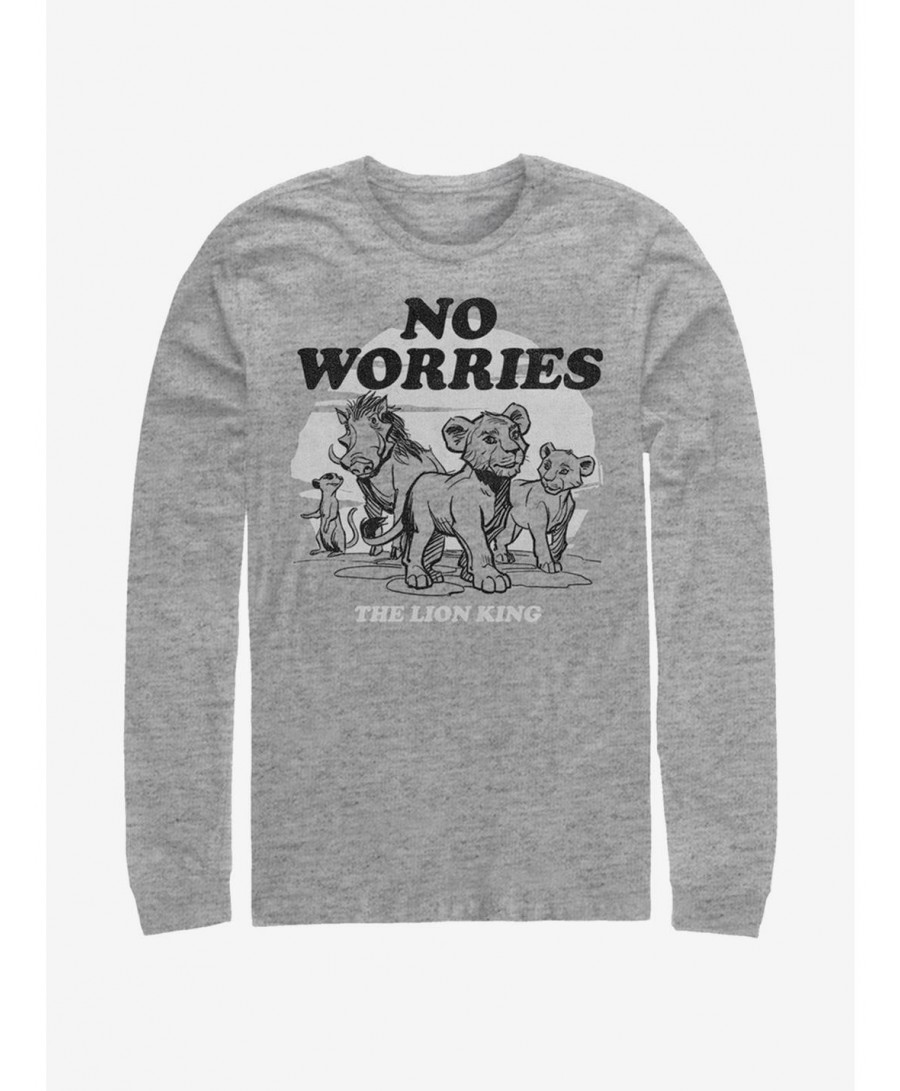 Flash Sale Disney The Lion King 2019 No Worries Back Long-Sleeve T-Shirt $10.26 T-Shirts