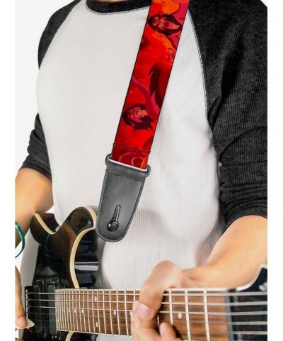 Value for Money Disney The Lion King Simba Scar Battle Scene Fiery Red Guitar Strap $7.97 Guitar Straps