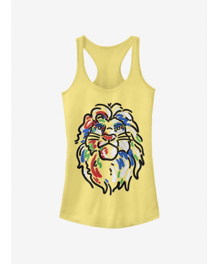 Flash Sale Disney The Lion King Simba Paint Girls Tank $6.18 Tanks