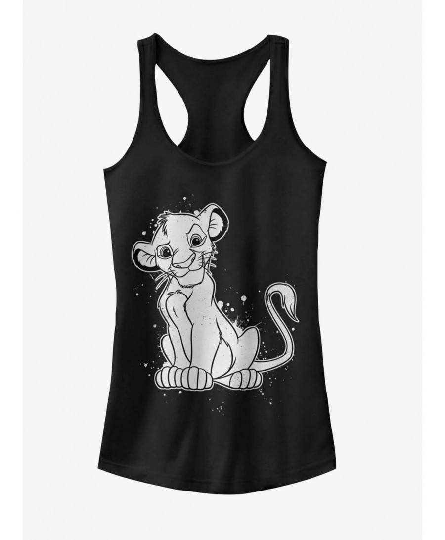 Seasonal Sale Disney The Lion King Simba Splatter Girls Tank $5.98 Tanks