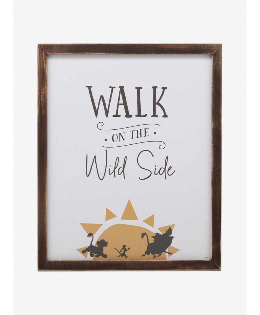 Huge Discount Disney The Lion King Walk On The Wild Side Framed Wood Wall Decor $8.96 Others