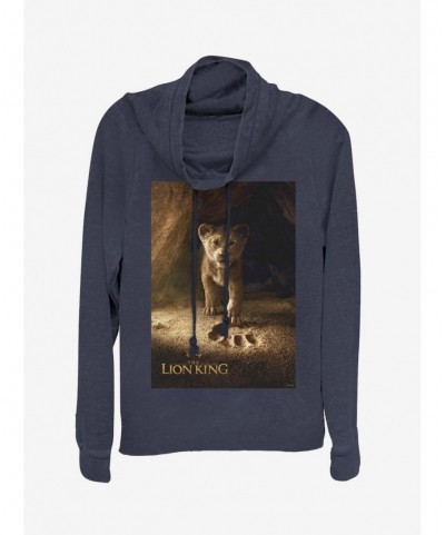 Best Deal Disney The Lion King 2019 Simba Poster Cowl Neck Long-Sleeve Girls Top $13.29 Tops