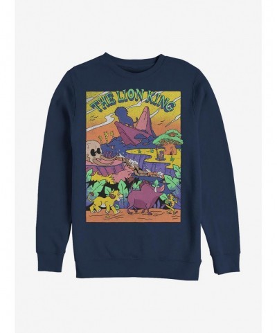 Low Price Disney The Lion King Lion Poster Crew Sweatshirt $9.15 Sweatshirts