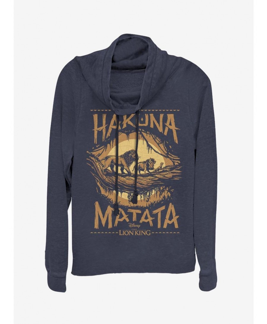 Festival Price Disney The Lion King 2019 Savanna Poster Cowl Neck Long-Sleeve Girls Top $12.21 Tops