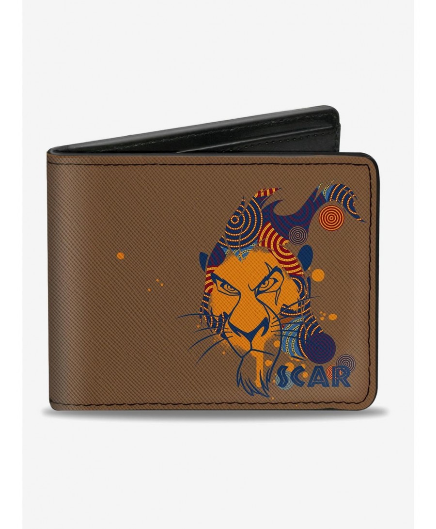 Best Deal Disney The Lion King Scar Face Sketch Bifold Wallet $8.15 Wallets