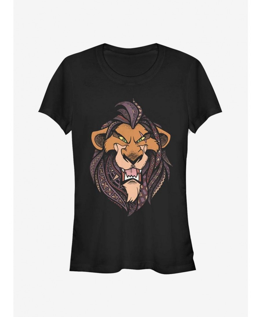 Absolute Discount Lion King Grinning Scar Face Girls T-Shirt $9.36 T-Shirts