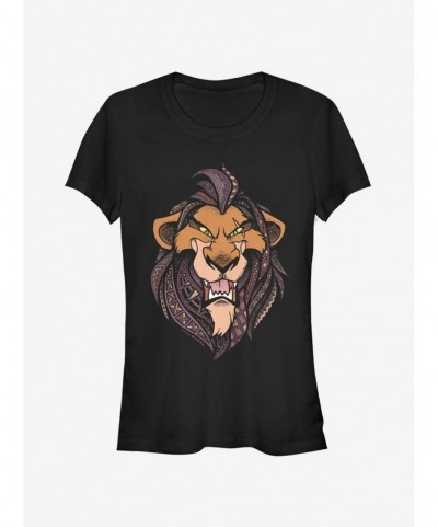 Absolute Discount Lion King Grinning Scar Face Girls T-Shirt $9.36 T-Shirts