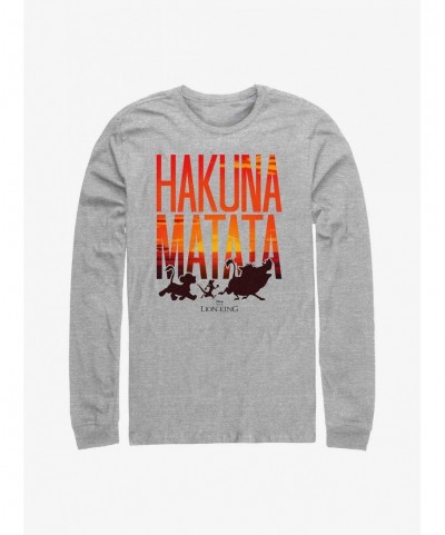 Best Deal Disney The Lion King Sunset Matata Long Sleeve T-Shirt $9.21 T-Shirts