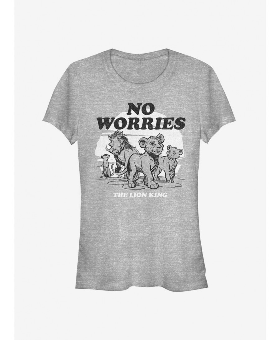 Fashion Disney The Lion King 2019 No Worries Back Girls T-Shirt $9.96 T-Shirts