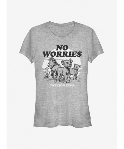 Fashion Disney The Lion King 2019 No Worries Back Girls T-Shirt $9.96 T-Shirts