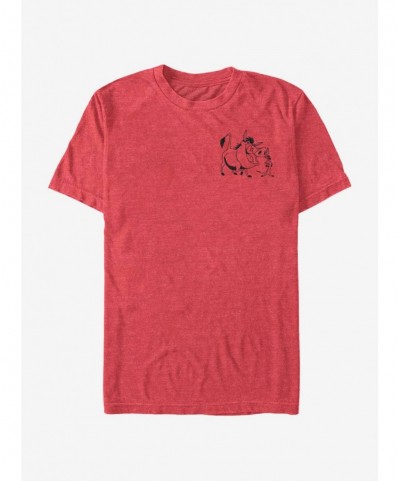 Clearance Disney The Lion King Timon And Pumbaa Vintage Line T-Shirt $7.65 T-Shirts