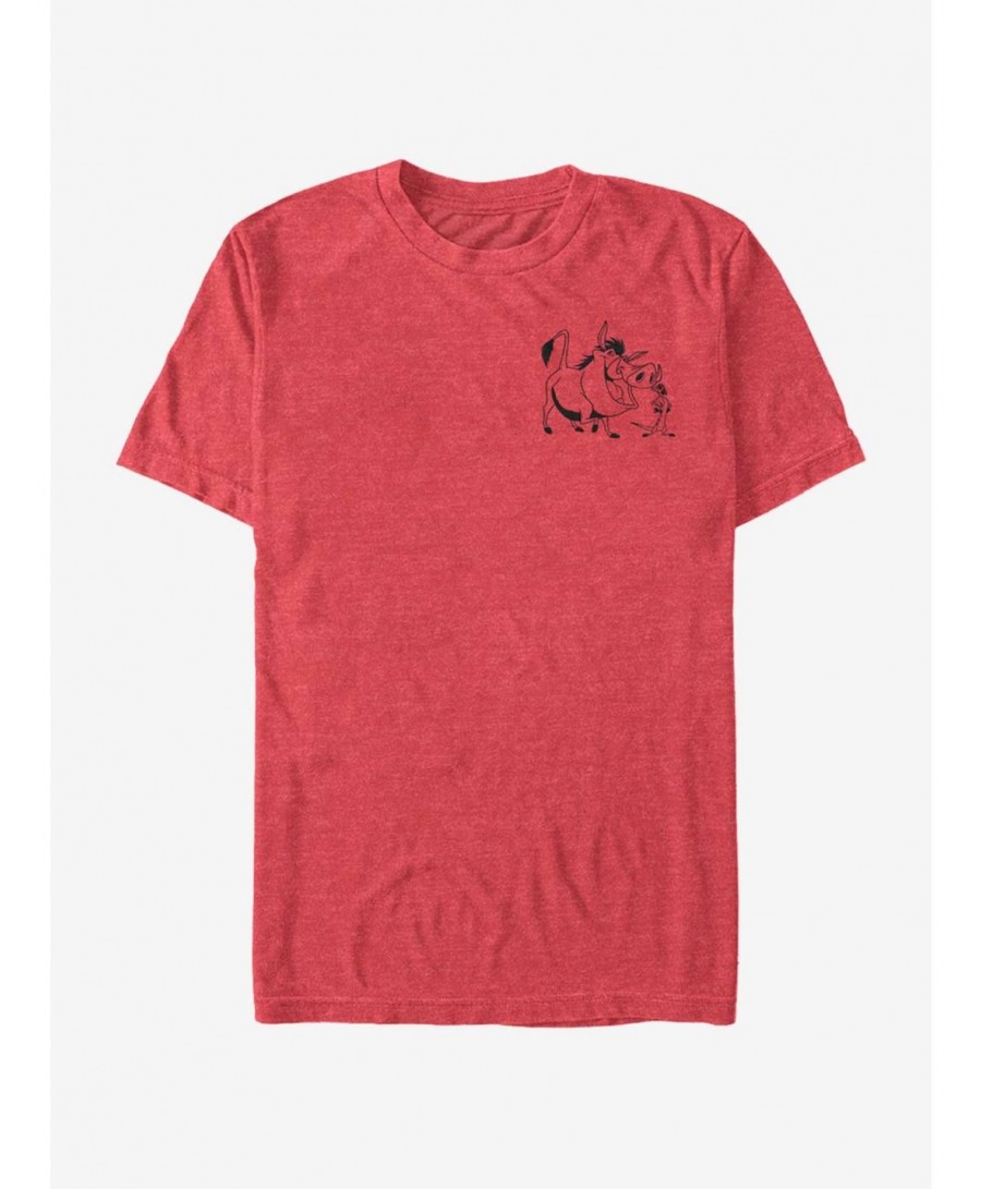 Clearance Disney The Lion King Timon And Pumbaa Vintage Line T-Shirt $7.65 T-Shirts