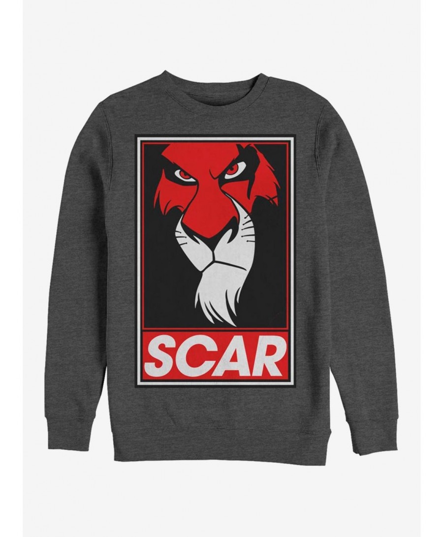 Unique Disney The Lion King Scar Poster Crew Sweatshirt $9.15 Sweatshirts